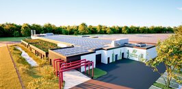 Visualisierung des neuen LEW Green Data Centers, dem ersten nachhaltigen Colocation-Rechenzentrum für Süddeutschland