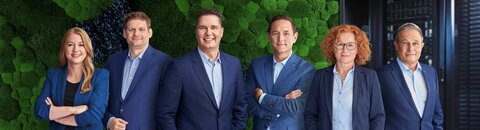 Kampagnenmotiv zum LEW Green Data Center mit den Vertriebskollegen der LEW Telnet| LEW Green Data Center