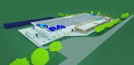 3D Ansicht des geplanten LEW Green Data Centers in Augsburg | LEW TelNet