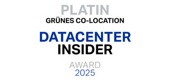 Auszeichnung: „Datacenter Insider Award 2025“ – Platin in der Kategorie „Grünes Co-Location“.